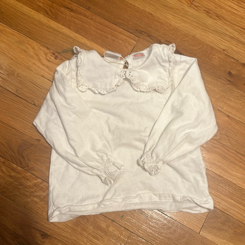 Zara white cotton t shirt blouse 12-18 months